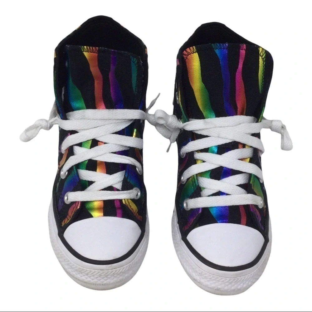 Converse‎ Chuck Taylor AllStar Can't Be Tame Rainbow Zebra Stripe High Tops
